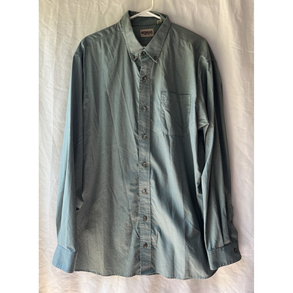 Red Head Brand Co Shirt Men's XLT‎  Button-Up Multi Plaid Green and White